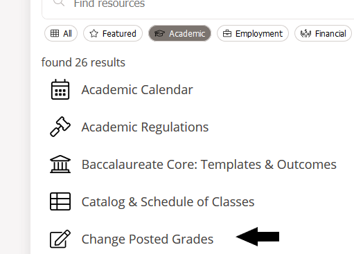 Change Posted Grades in Resource list in MyOregonState