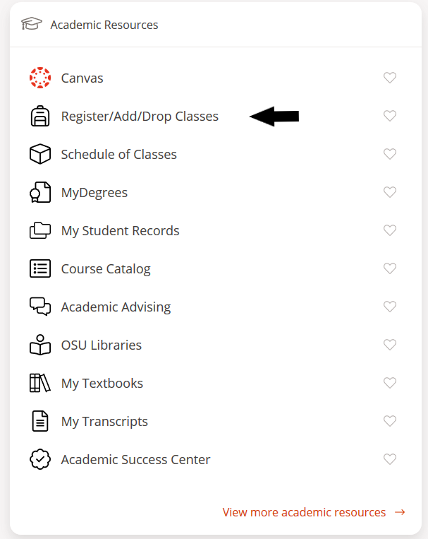 image showing add drop classes in MyOregonState