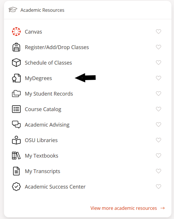 image showing how to check MyDegrees