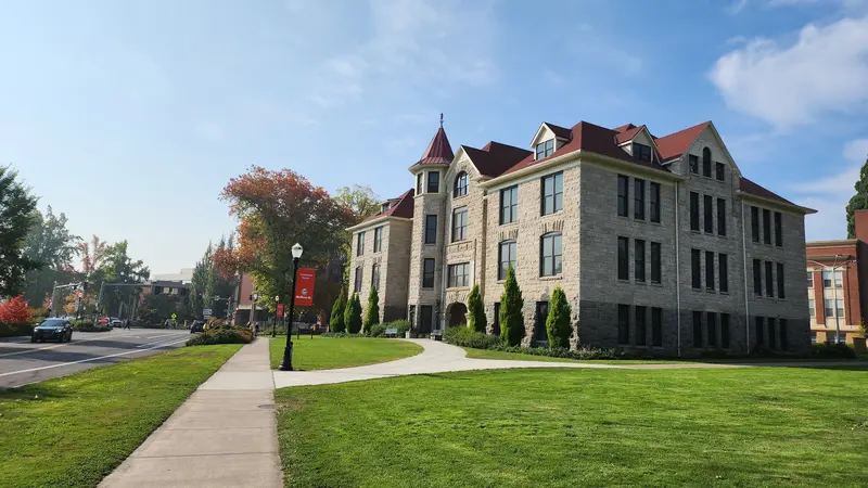 campus building in the sun